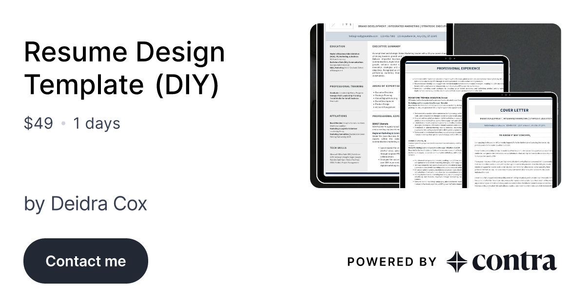 Resume Design Template (DIY) by Deidra Cox