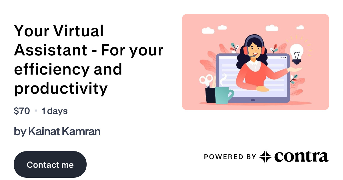 Your Virtual Assistant - For your efficiency and productivity by Kainat ...