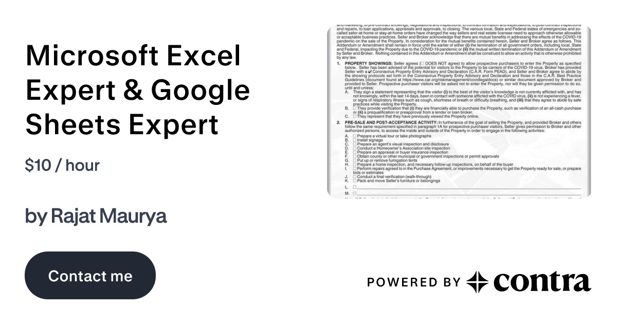 Microsoft Excel Expert & Google Sheets Expert by Rajat Maurya