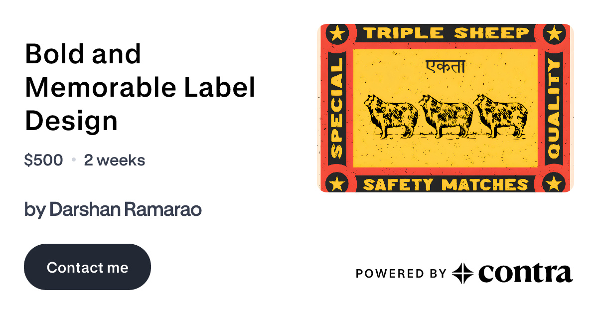 Bold and Memorable Label Design by Darshan Ramarao