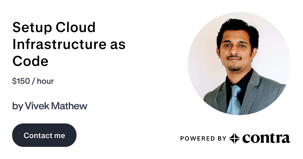 Setup Cloud Infrastructure as Code by Vivek Mathew