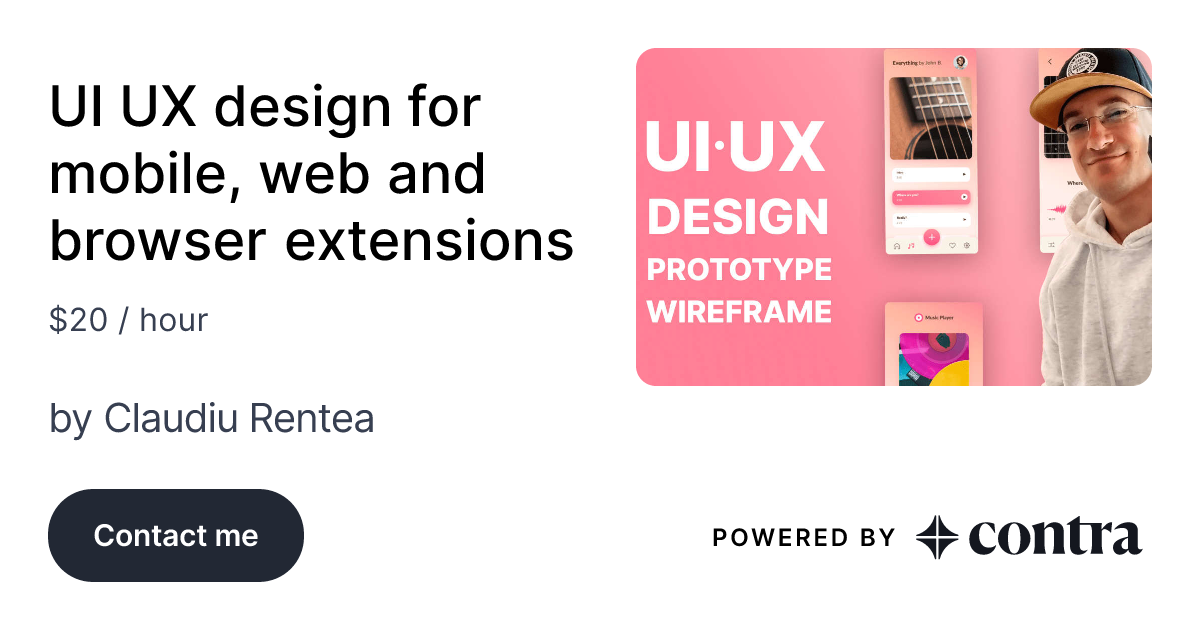 UI UX design for mobile, web and browser extensions by Claudiu Rentea