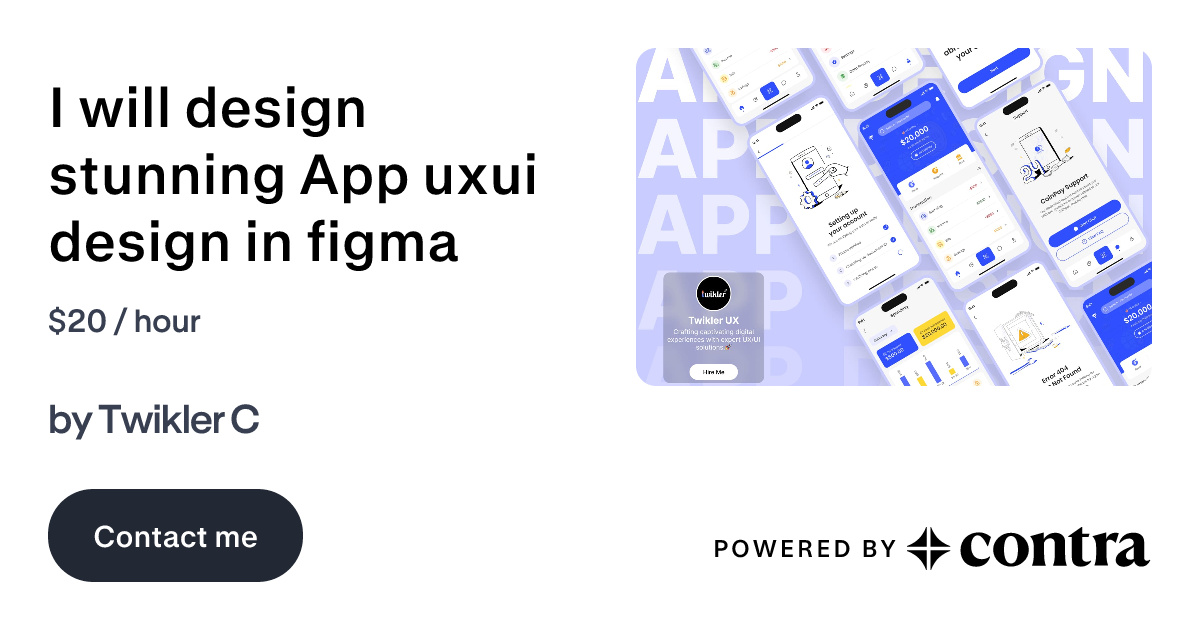 I will design stunning App uxui design in figma by Twikler C