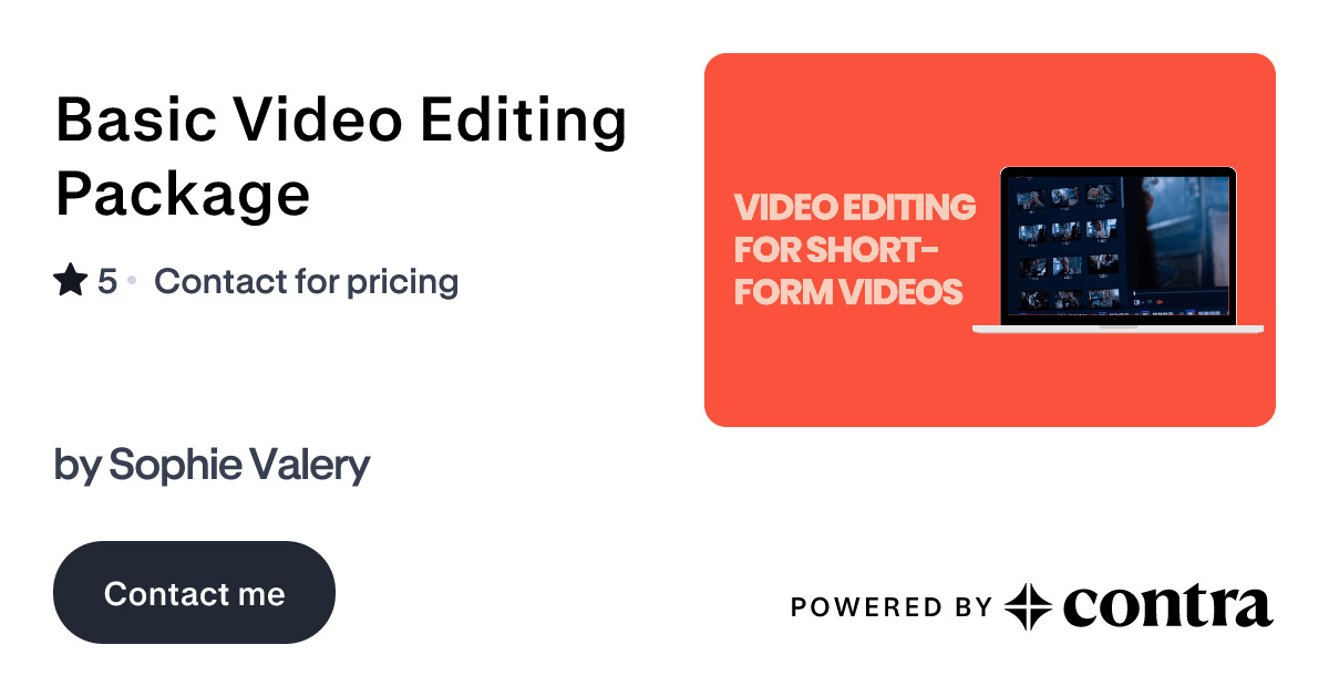Basic Video Editing Package by Sophie Valery