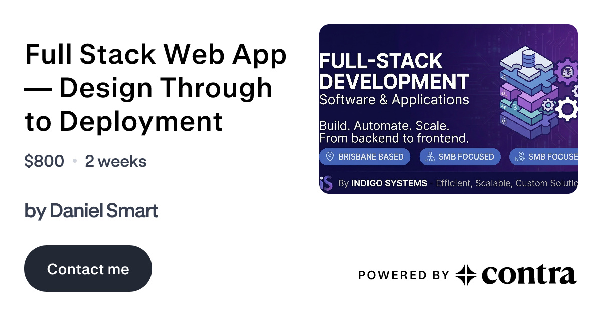 Full Stack Web App — Design Through to Deployment by Daniel Smart