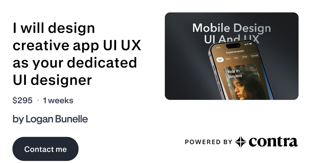 I will design creative app UI UX as your dedicated UI designer by Logan ...