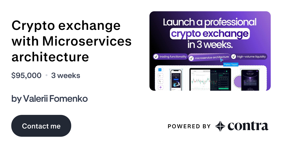 Crypto exchange with Microservices architecture by Valerii Fomenko