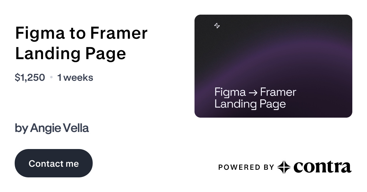 Figma to Framer Landing Page by Angie Vella
