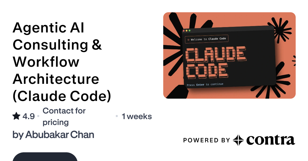 Agentic AI Consulting & Workflow Architecture (Claude Code) by Abubakar ...