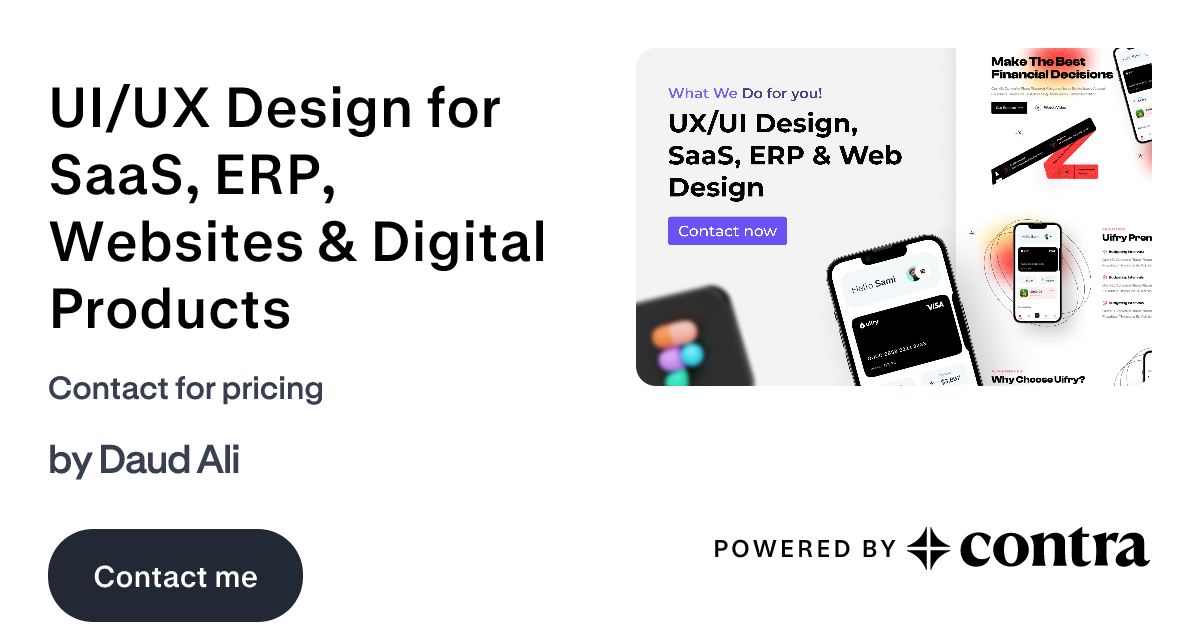 UI/UX Design for SaaS, ERP, Websites & Digital Products by Daud Ali