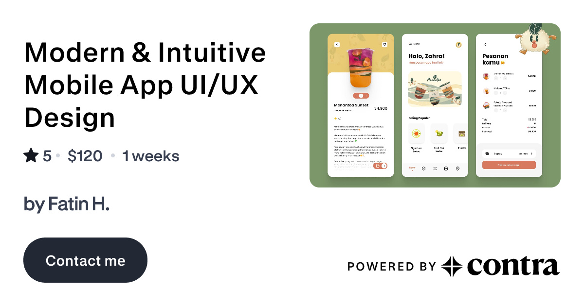 Modern & Intuitive Mobile App UI/UX Design by Fatin Designer