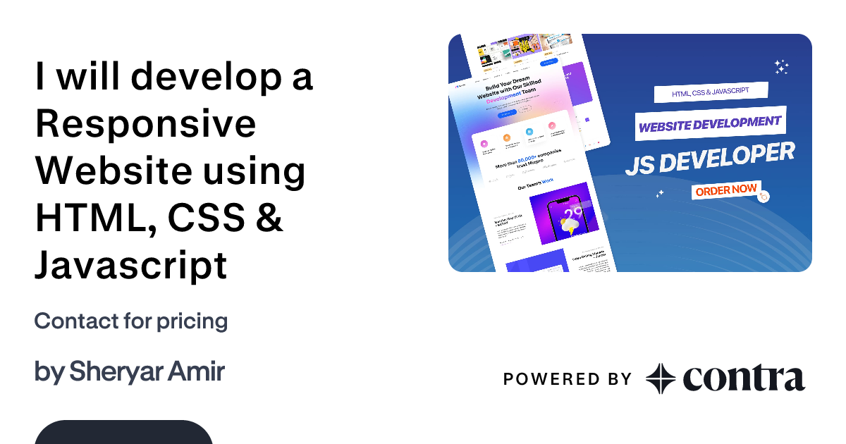 I will develop a Responsive Website using HTML, CSS & Javascript by ...