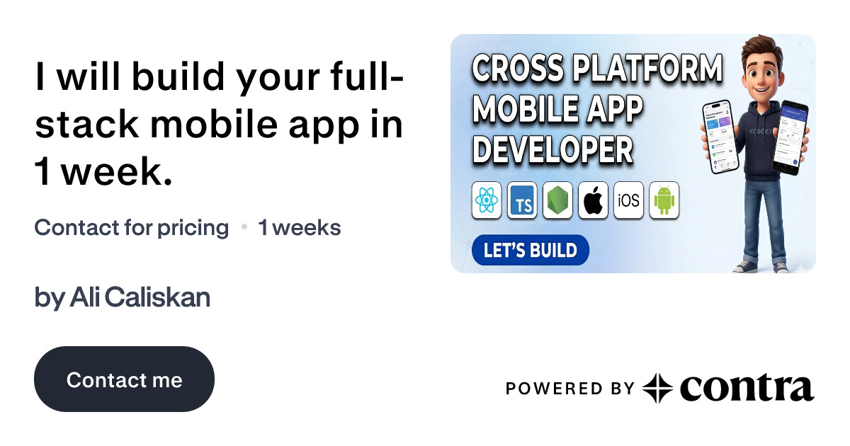 I will build your full-stack mobile app in 1 week. by Ali Caliskan