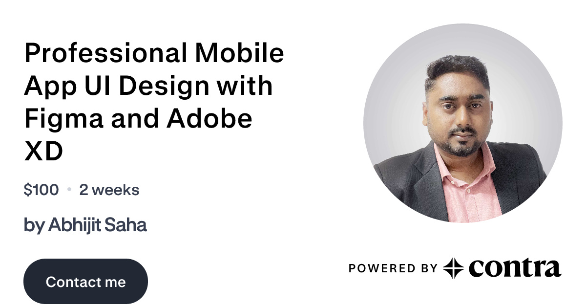 Professional Mobile App UI Design with Figma and Adobe XD by Abhijit Saha
