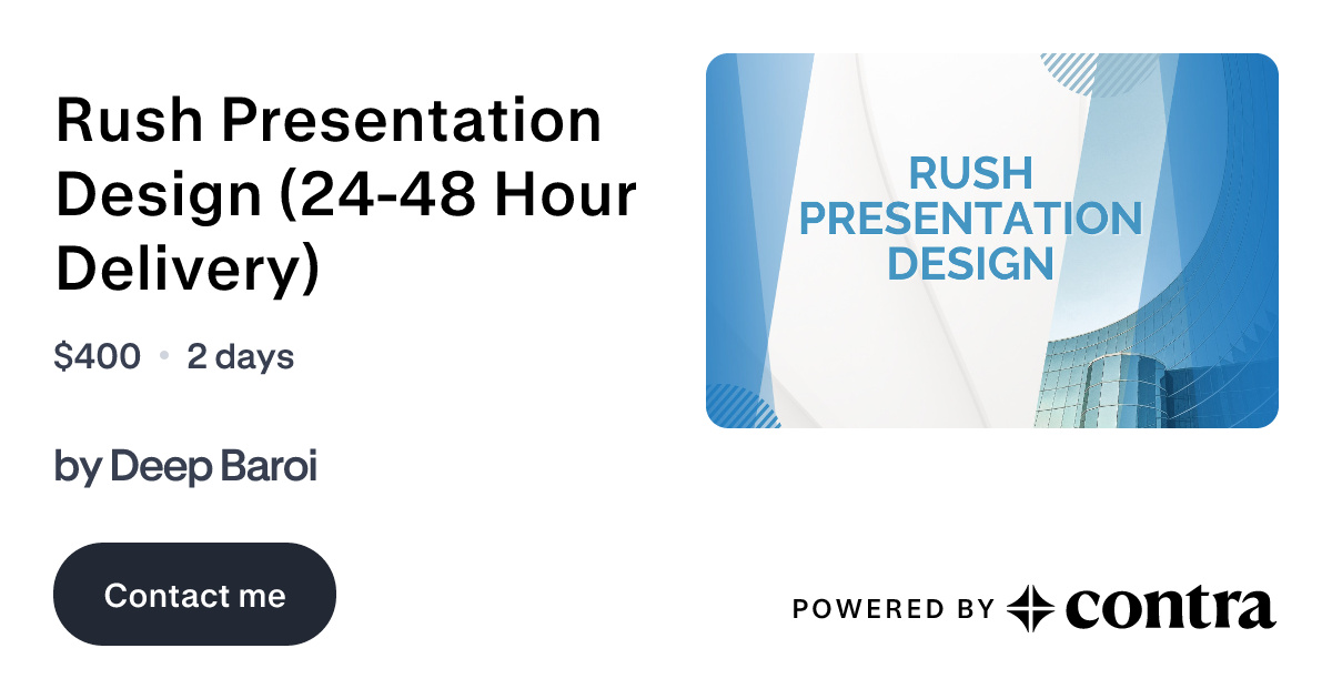 Rush Presentation Design (24-48 Hour Delivery) by Deep Baroi