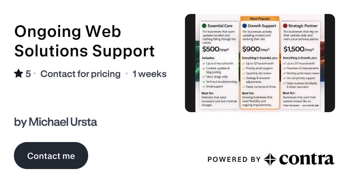 Ongoing Web Solutions Support by Michael Ursta
