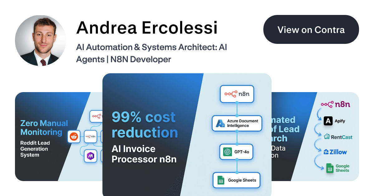 Andrea Ercolessi - AI Automation Architect | Contra