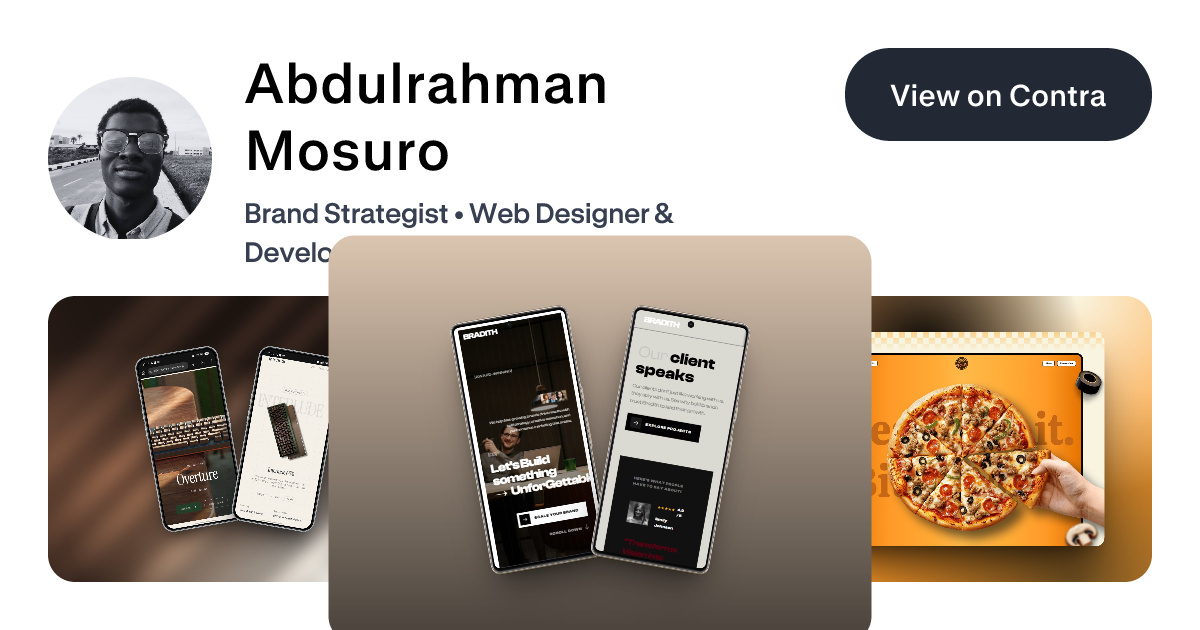 Abdulrahman Mosuro - Framer Designer | Contra