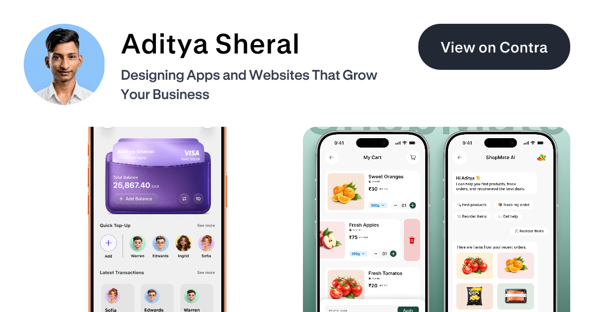 Aditya Sheral - UI Designer | Contra