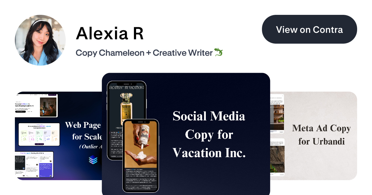Alexia R - Copywriter | Contra