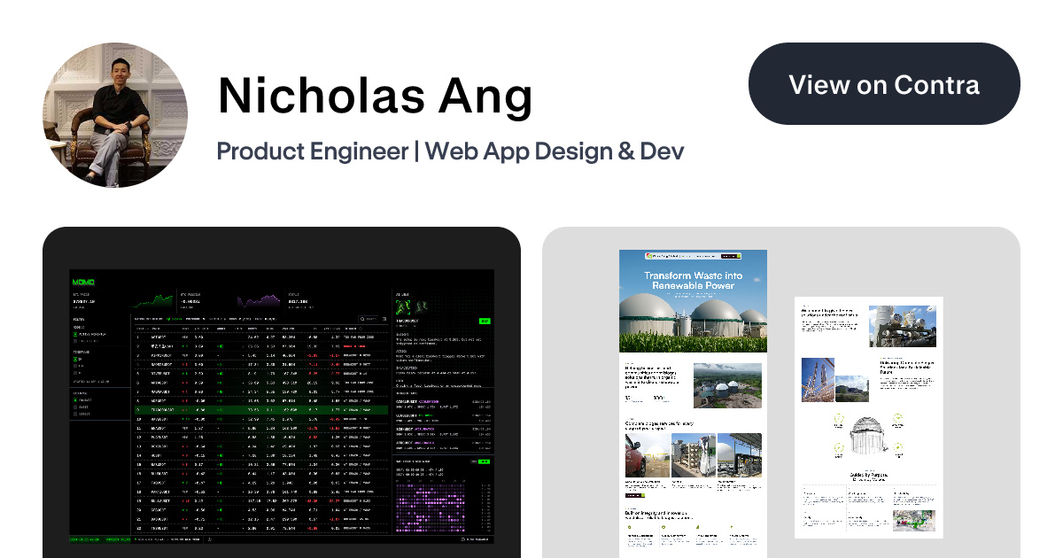 Nicholas Ang's Services | Contra