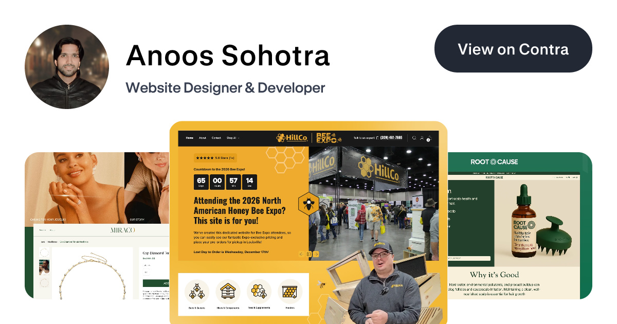 Anoos Sohotra - Shopify Designer | Contra