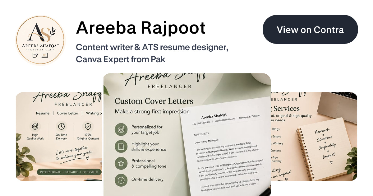 Areeba Rajpoot's Posts | Contra