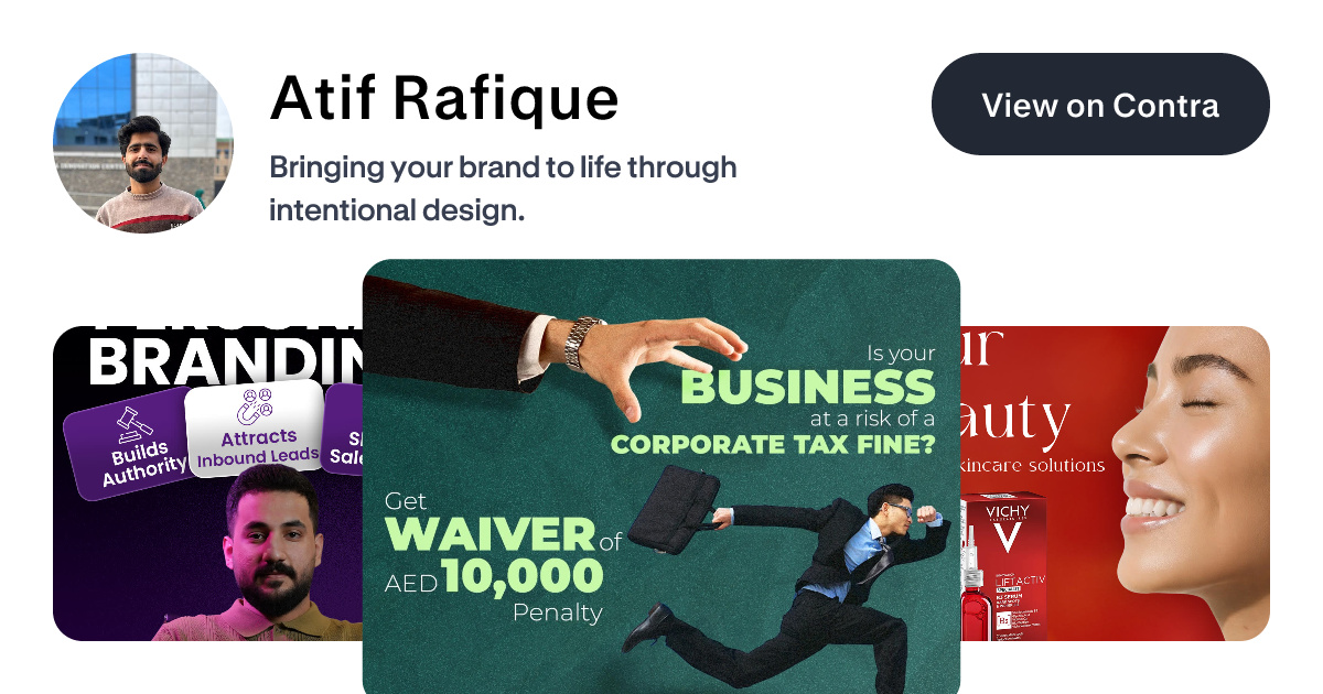 Atif Rafique - Graphic Designer | Contra