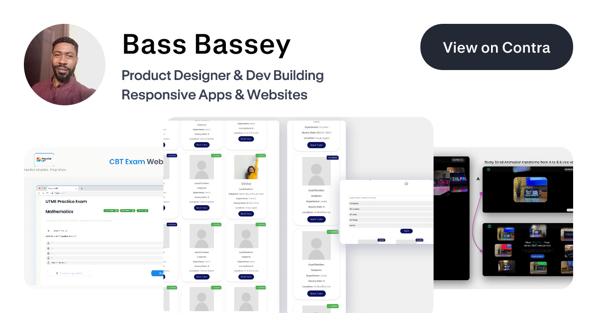Bass Bassey - Product Designer | Contra