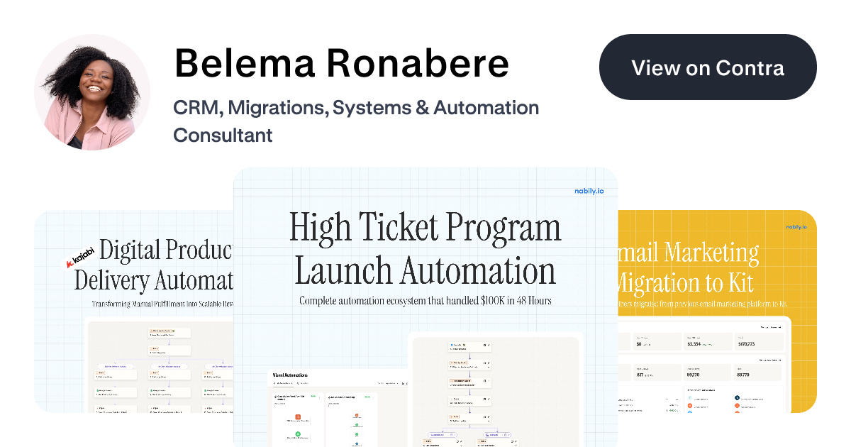 Belema Ronabere - Email Automation | Contra