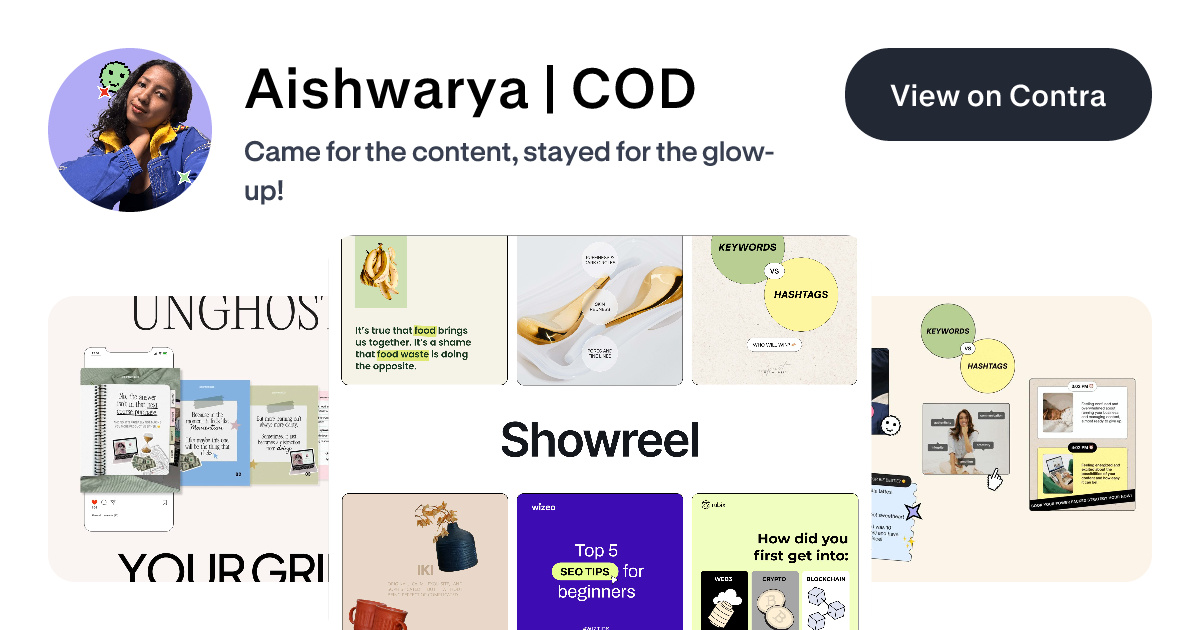 Aishwarya | COD - Graphic Designer | Contra