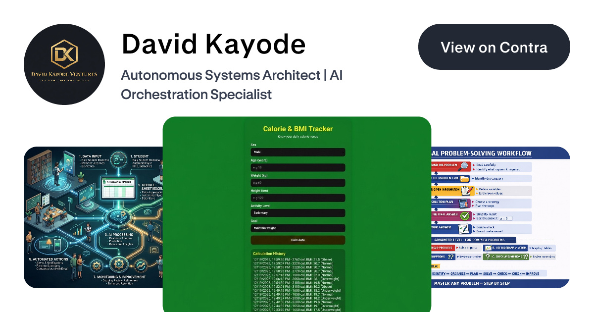 David Kayode - Business Workflow Automation | Contra