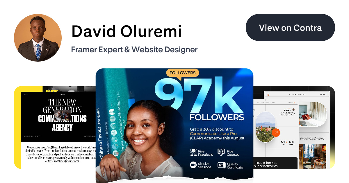 david-oluremi-on-contra-framer-expert-website-designer