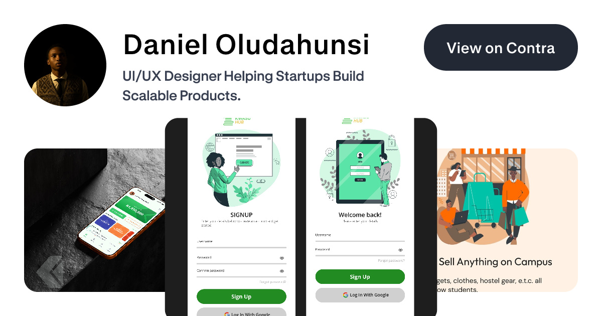 Daniel Oludahunsi - Product Designer | Contra