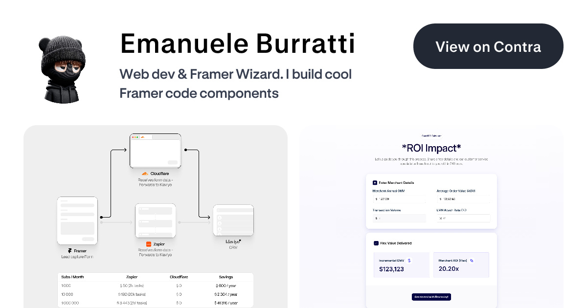 Emanuele Burratti - Framer Developer | Contra