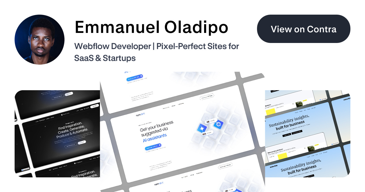 Emmanuel Oladipo - Webflow Developer | Contra