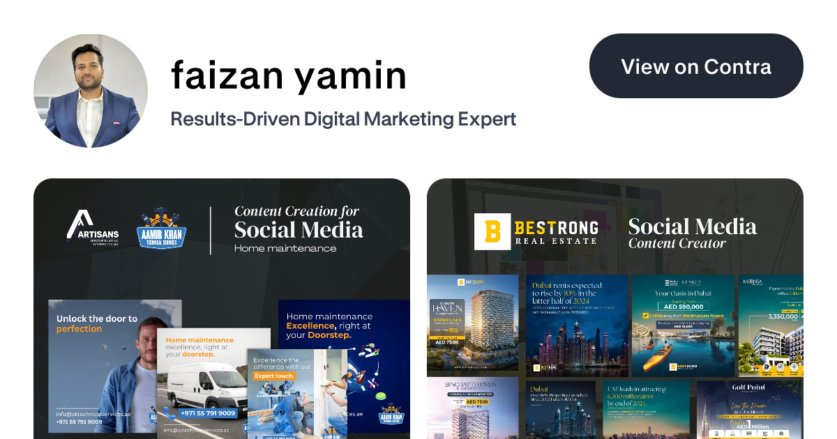 faizan yamin - Graphic Designer | Contra
