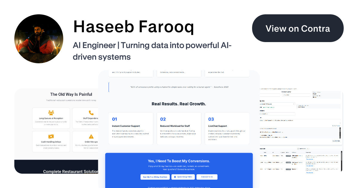 Haseeb Farooq - Backend Engineer | Contra