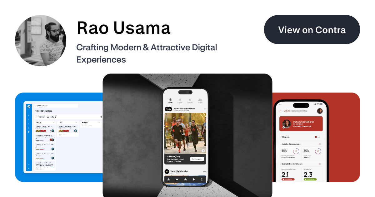 Rao Usama - UX Designer | Contra