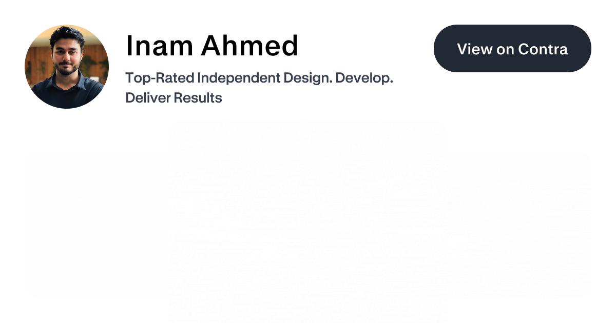 Inam Ahmed's Services | Contra