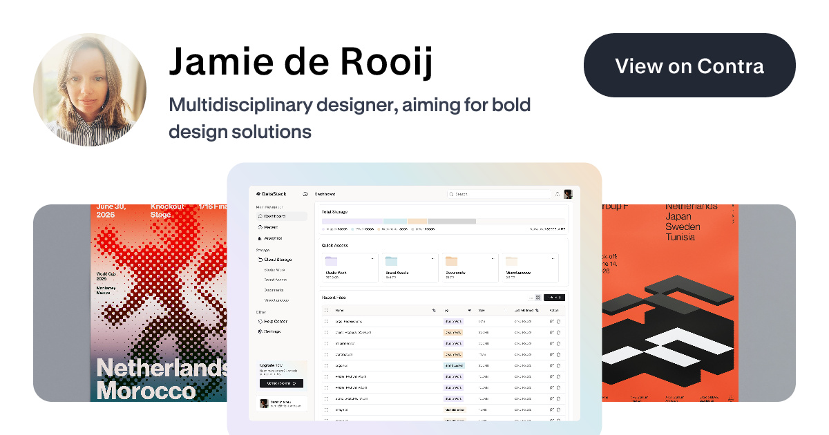Jamie de Rooij - Graphic Designer | Contra