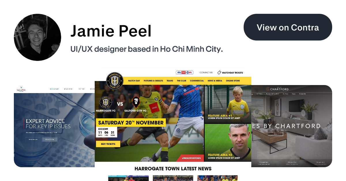 Jamie Peel - Web Designer | Contra