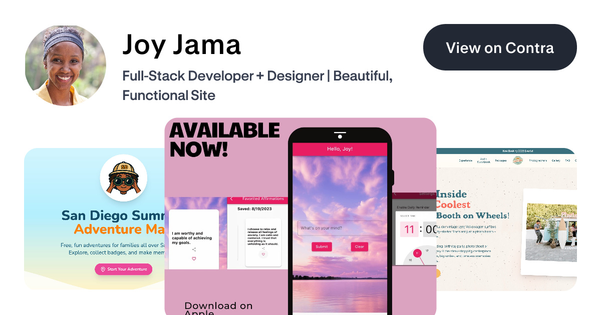 Joy Jama - Website CSS | Contra