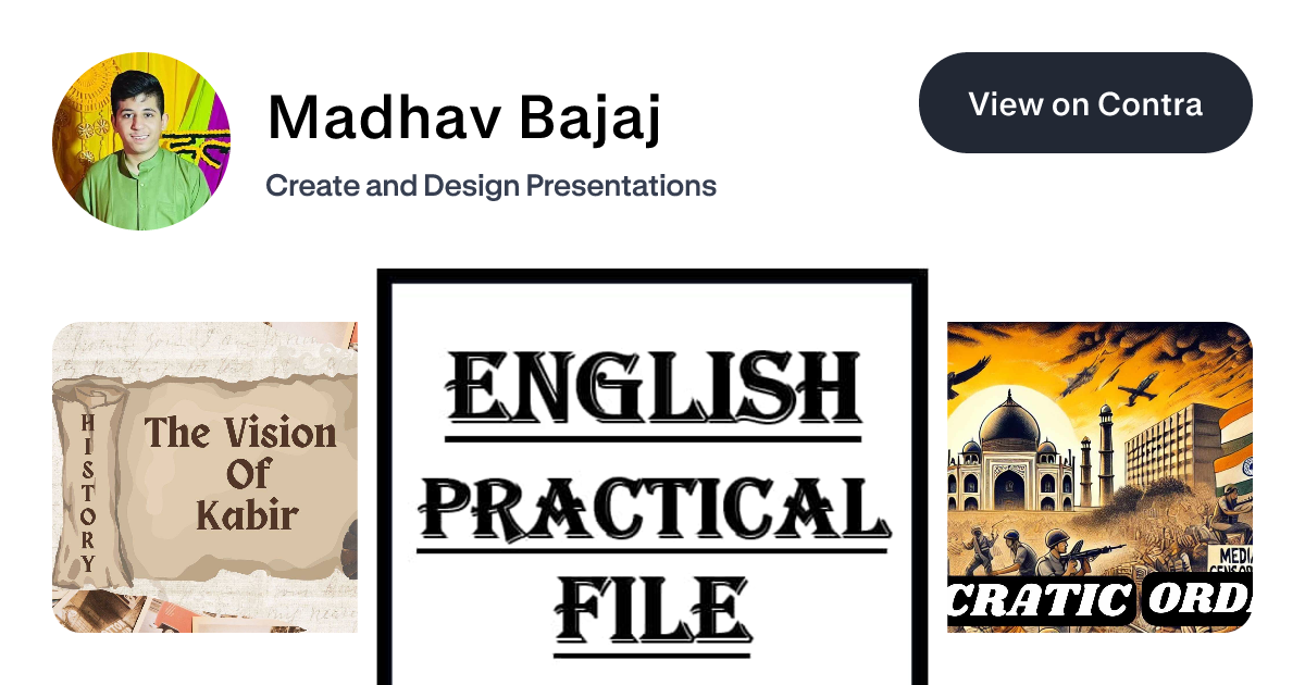 Madhav Bajaj on Contra | Create and Design Presentations
