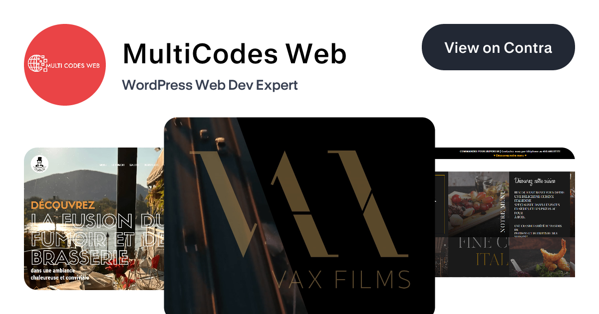 MultiCodes Web's Work | Contra