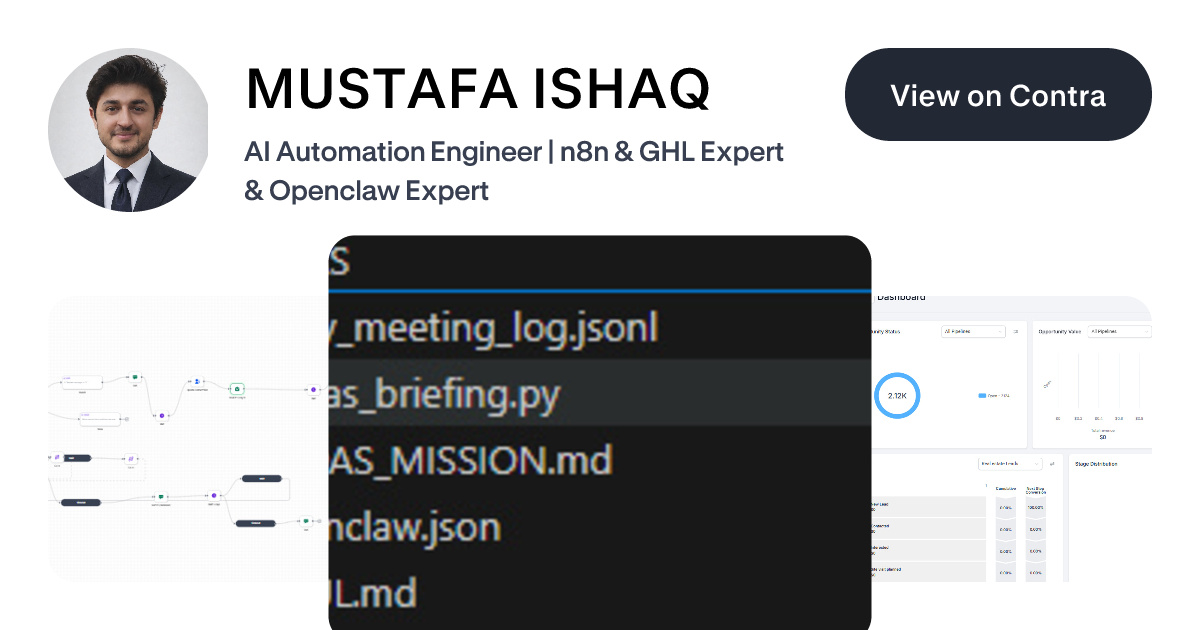 MUSTAFA ISHAQ - AI Automation | Contra