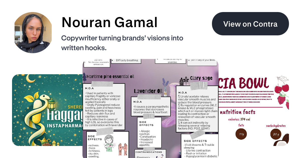 Nouran Gamal's Products | Contra