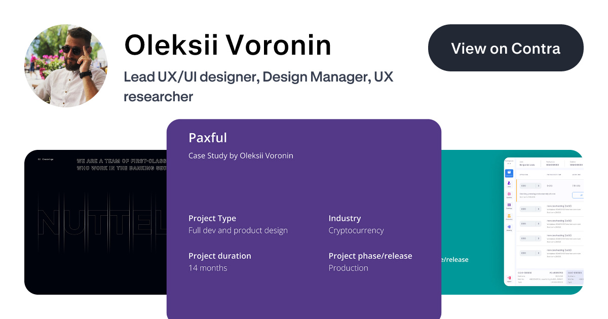 Oleksii Voronin - Business Analyst | Contra