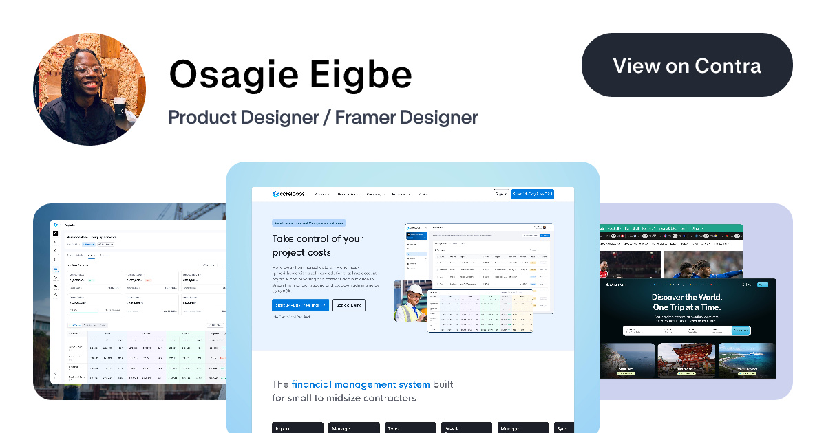 Osagie Eigbe - Product Designer | Contra