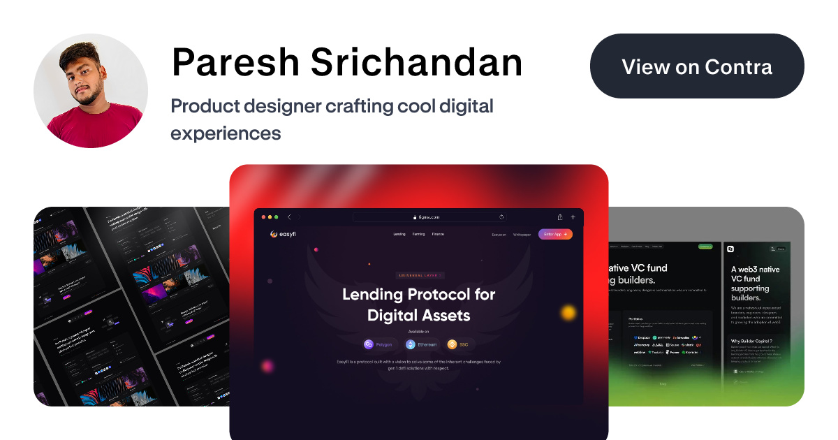 Paresh Srichandan's Services | Contra